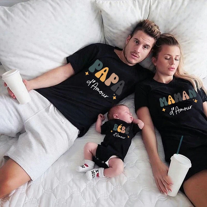 Dad Mom and Me Family Matching Outfit Funny Family Look Shirts Daddy Mommy and Me T-shirt Father Son Mother Daughter Clothes Tee