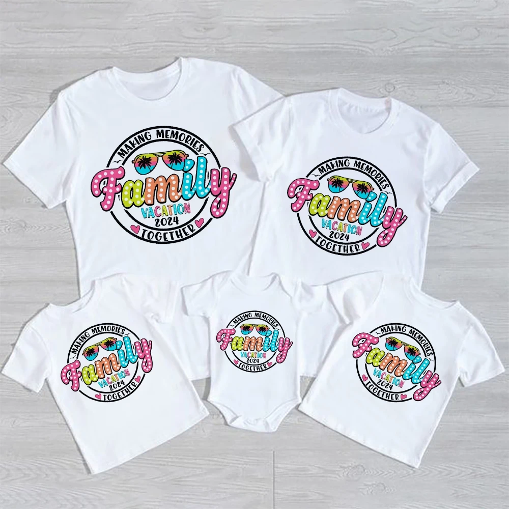 Making Memories Together Family Vacation 2024 Matching Outfit Adult Kids T-shirt Tops Baby Bodysuit Travel Faimily Look Clothes