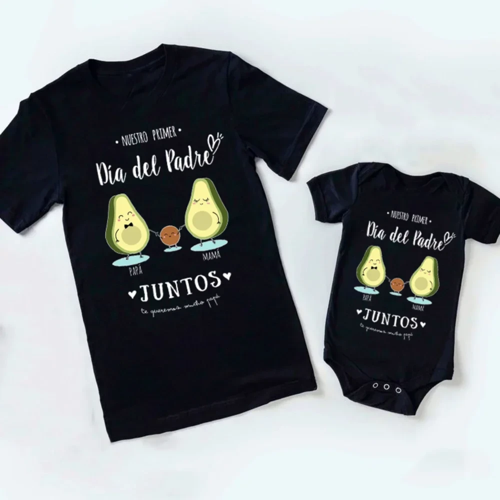 Our First Father's Day Together Family Matching Outfit Infant Romper+Daddy T-Shirt Family Clothing Fathers Day Best Gifts