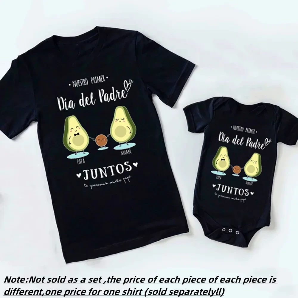 Our First Father's Day Together Family Matching Outfit Infant Romper+Daddy T-Shirt Family Clothing Fathers Day Best Gifts