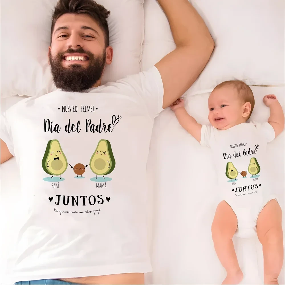 Our First Father's Day Together Family Matching Outfit Infant Romper+Daddy T-Shirt Family Clothing Fathers Day Best Gifts